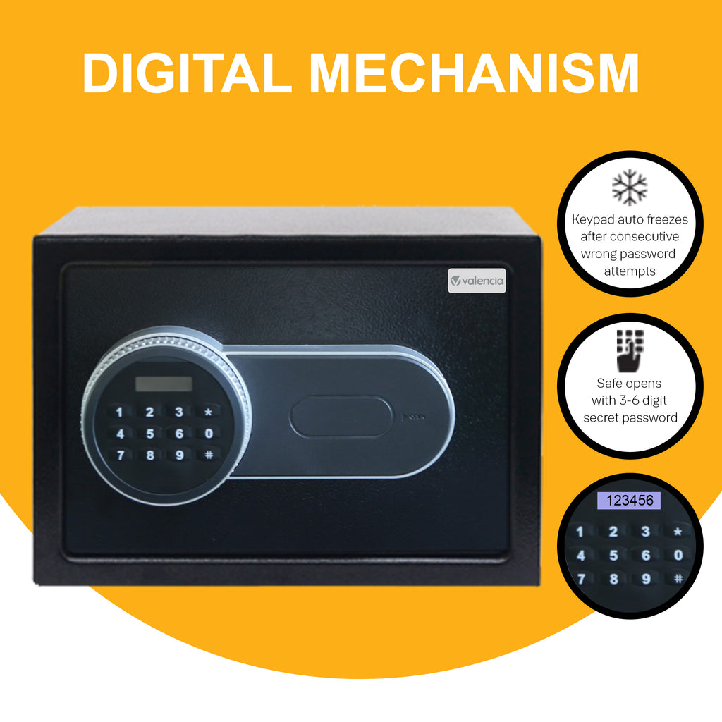 Salvo Electronic Digital Security Safe for Home & Office, 16 litres, Black