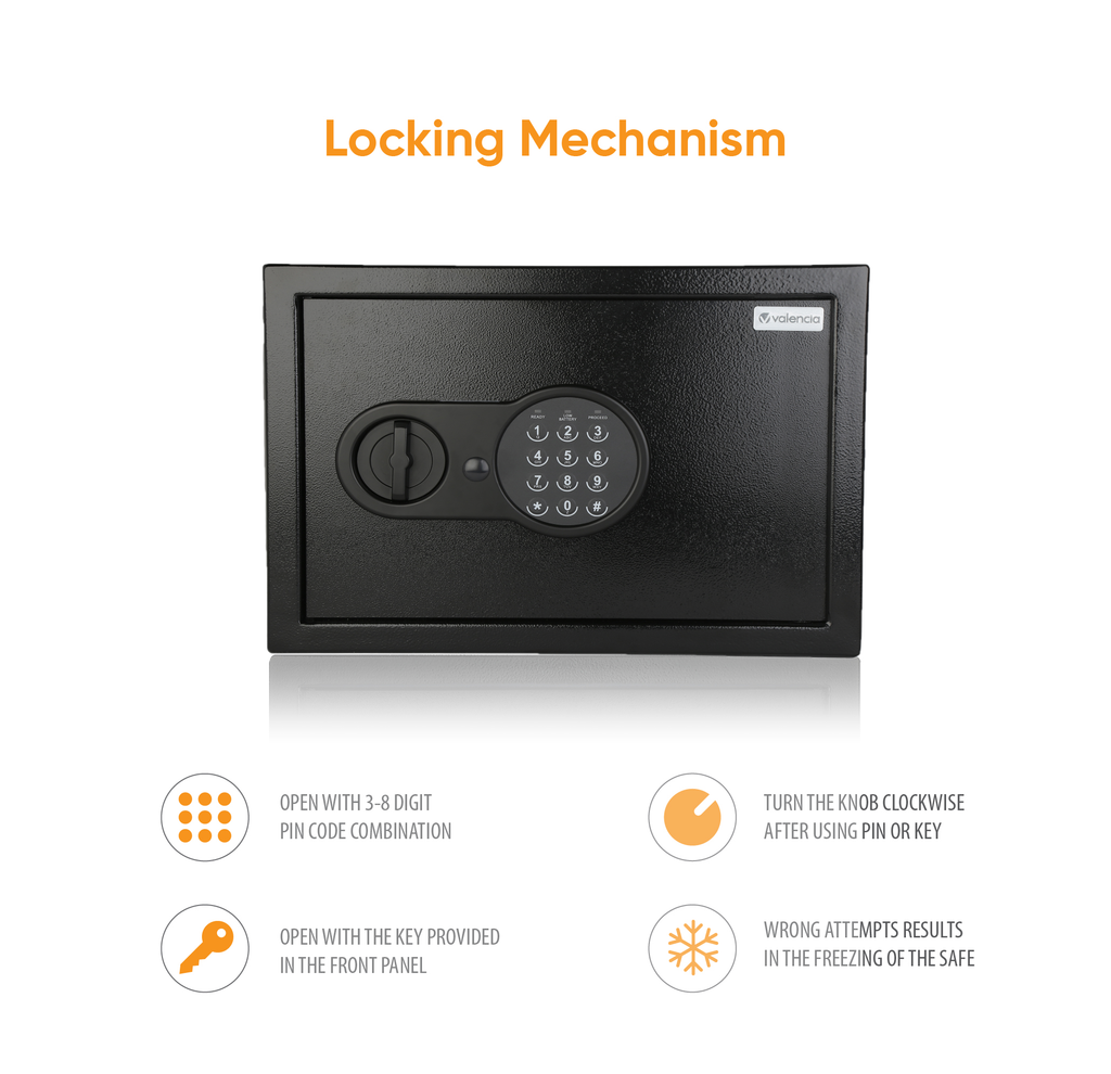 Crux Electronic Digital Security Safe for Home & Office, 16 Litres, Black