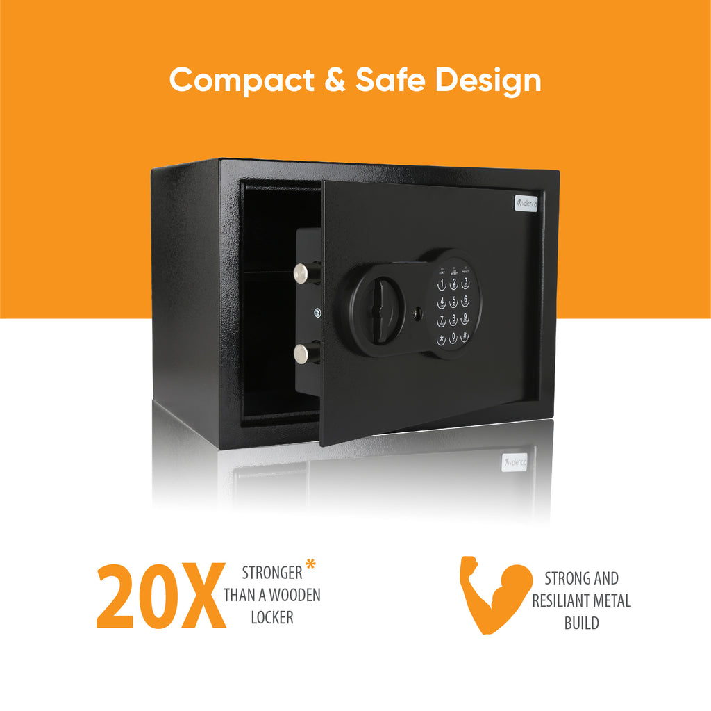 Crux Electronic Digital Security Safe for Home & Office, 16 Litres, Black