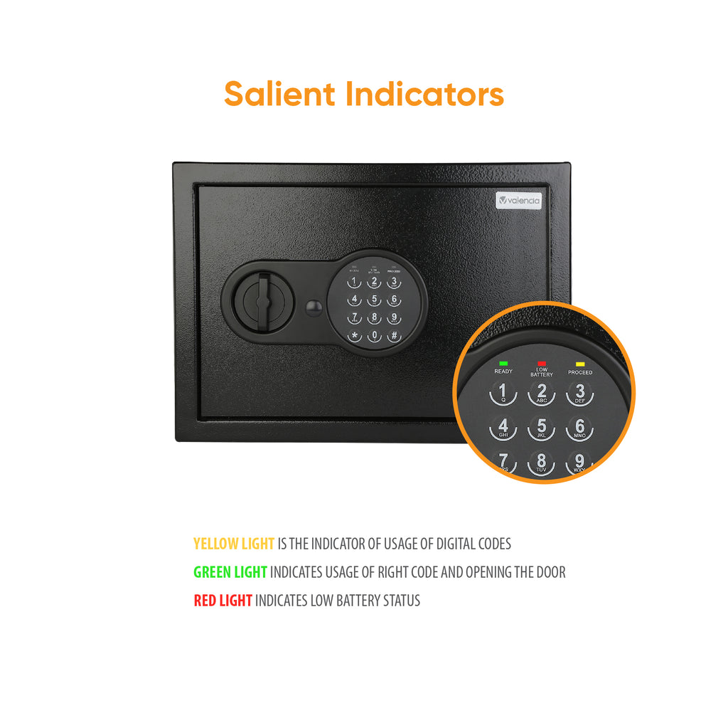 Crux Electronic Digital Security Safe for Home & Office, 16 Litres, Black
